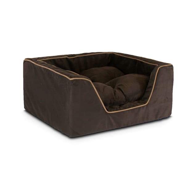 Snoozer Luxury Square Bed in Hot Fudge with Cafe Cording, 27" L x 23" W - Carousel image #1