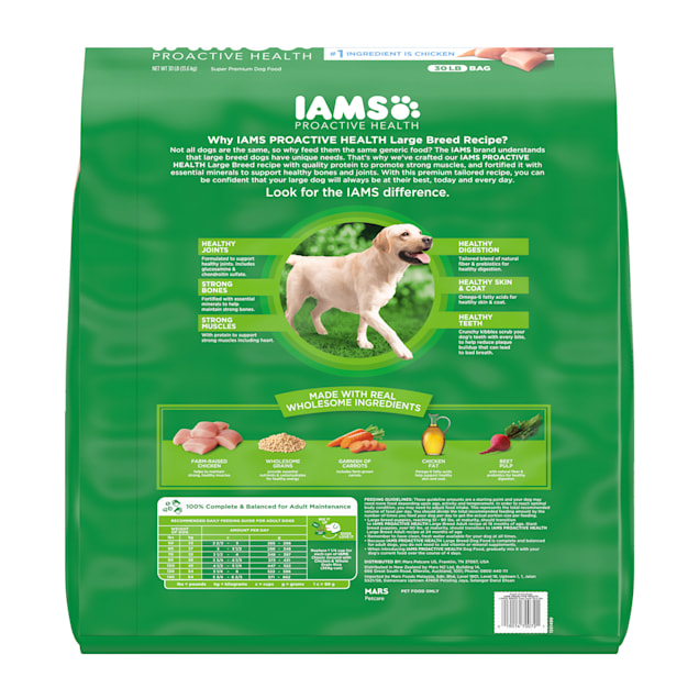 IAMS ProActive Health Large Breed Dry Dog Food with Real Chicken 30 lbs. Petco