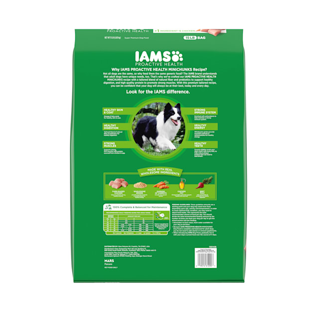IAMS ProActive Health Small Dog Food Minichunks with Real Chicken and Whole Grains 15 lbs. Petco