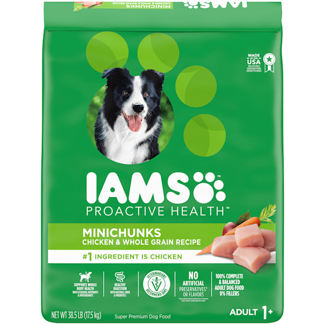 Iams Proactive Health Minichunks with Chicken & Whole Grain Recipe Adult Dry Dog Food, 38.5 lbs. - Carousel image #1