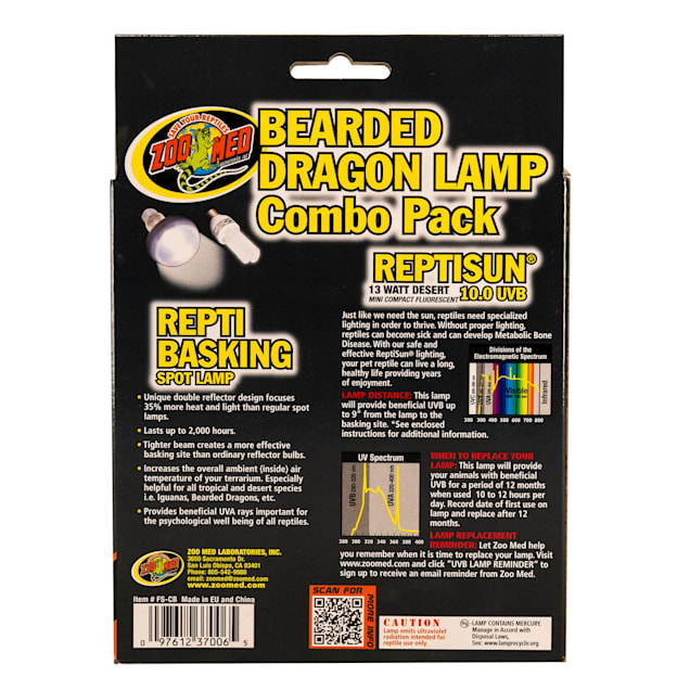 Zoo med bearded deals dragon lamp combo pack