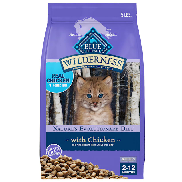 Blue Buffalo Natural Kitten High Protein Grain Free Chicken Cat Food, 5 lbs. | Petco