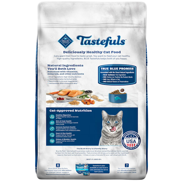 Blue Buffalo Blue Tastefuls Salmon and Brown Rice Recipe Adult Indoor Natural Dry Cat Food 15 lbs