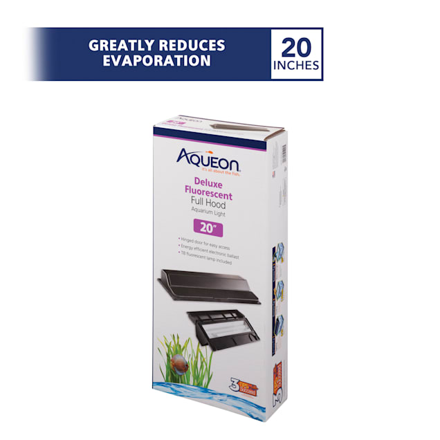 Aqueon Aquarium Black Fluorescent Deluxe Full Hood, 20