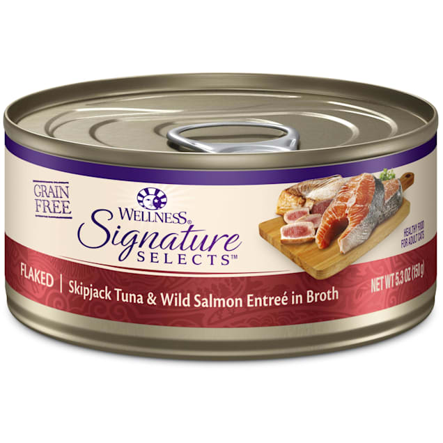 Wellness CORE Signature Selects Natural Grain Free Flaked Skipjack Tuna & Salmon Wet Cat Food, 5.3 oz., Case of 12 - Carousel image #1