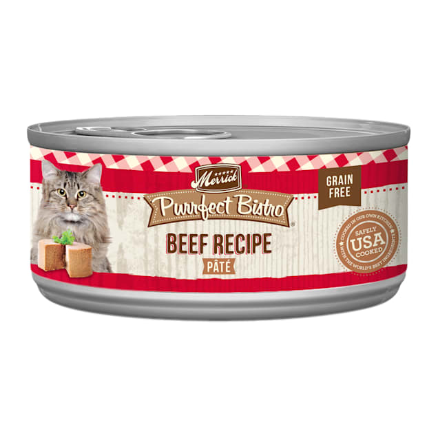 Merrick Purrfect Bistro Grain Free Beef Pate Wet Cat Food, 3 oz., Case