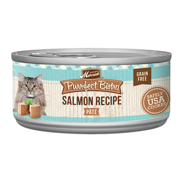 Merrick Purrfect Bistro Grain Free Salmon Recipe Pate Wet Cat Food 5.5 oz. Case of 24