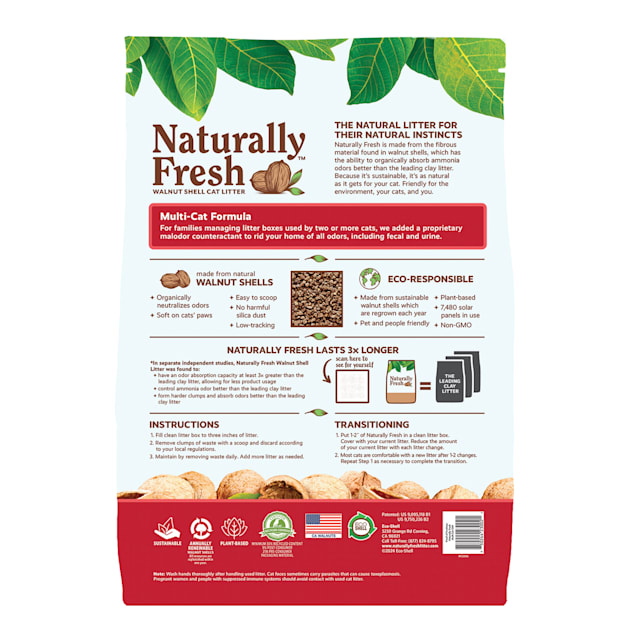 Naturally Fresh Quick Clumping Natural Multi Cat Walnut Cat Litter