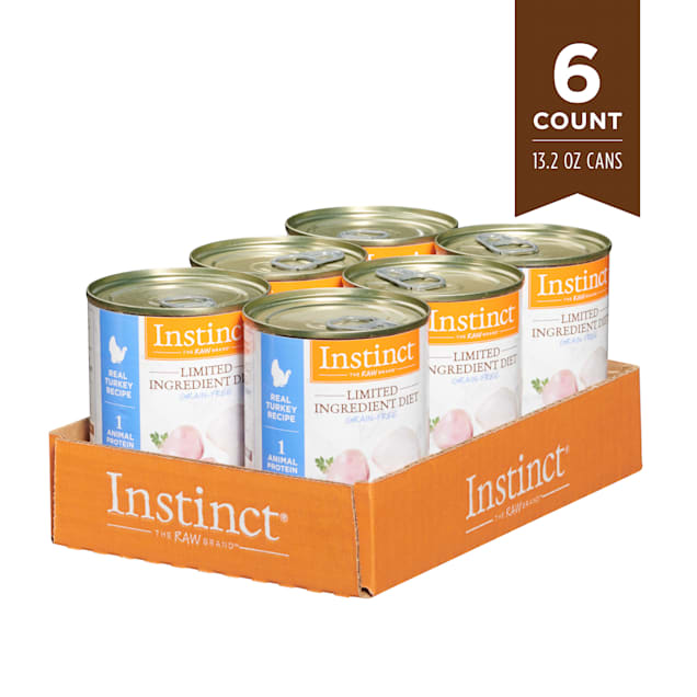 Instinct Limited Ingredient Diet Grain Free Real Turkey Recipe Natural Wet Canned Dog Food 13.2 oz. Case of 6