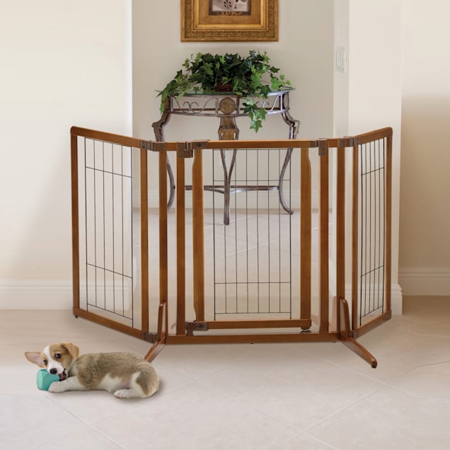 Richell Premium Plus Freestanding Pet Gate, 63" L X 26" W Petco