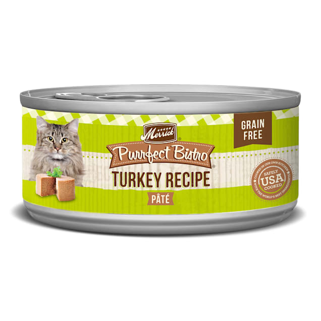Merrick Purrfect Bistro Grain Free Turkey Recipe Pate Wet Cat Food, 5.5 oz., Case of 24 - Carousel image #1