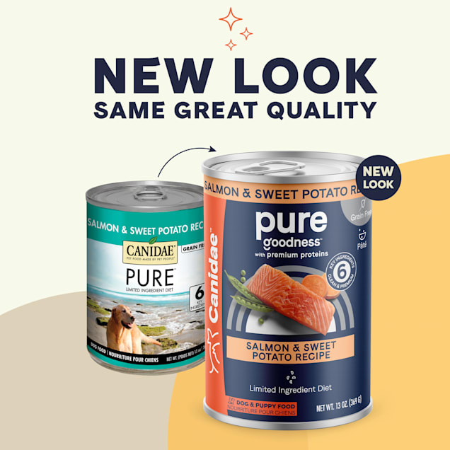 Canidae PURE Grain Free Limited Ingredient Diet Salmon Sweet Potato Recipe Wet Dog Food 13 oz. Case of 12