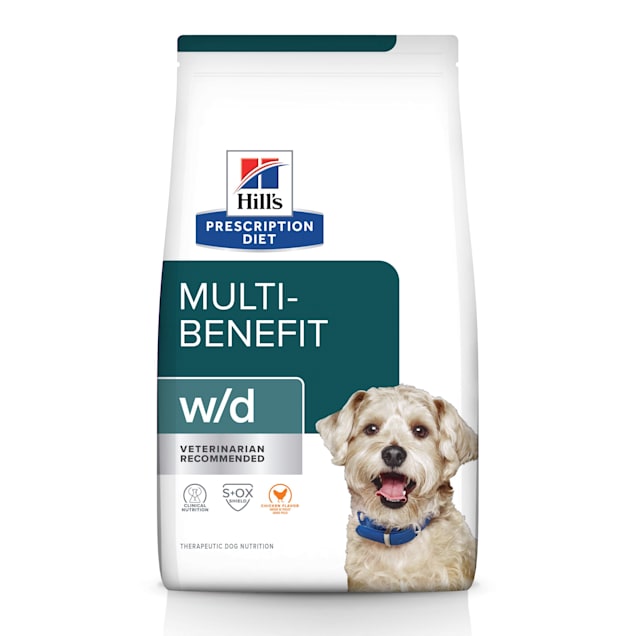 Hill s Prescription Diet w d Multi Benefit Digestive Weight Glucose Urinary Management Chicken Flavor Dry Dog Food 27.5 lbs