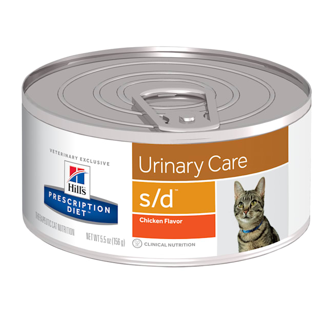 hill s prescription diet s d urinary care chicken flavor canned cat food 5 5 oz case of 24
