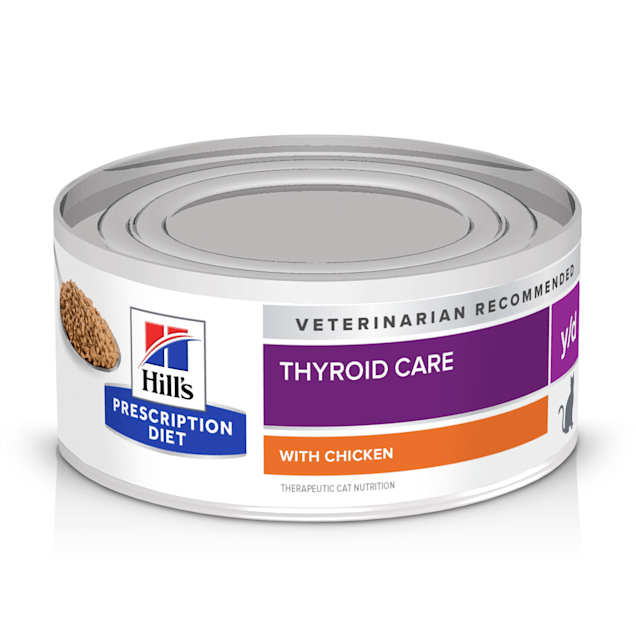 Hill s Prescription Diet y d Thyroid Care with Chicken Canned Cat Food 5.5 oz. Case of 24