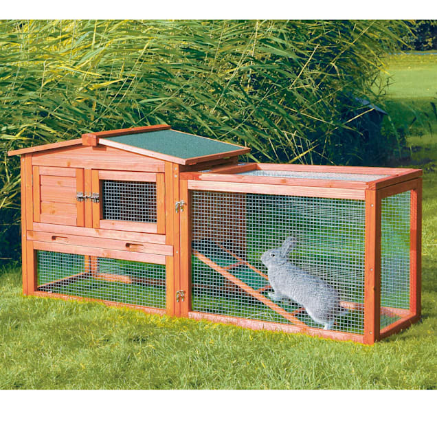 trixie natura animal hutch with outdoor run 61 l x 20 75 w x 27 5 h