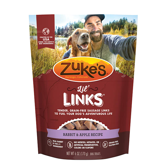 Zuke's Lil' Links Grain Free Rabbit & Apple Recipe Dog Treats, 6 oz. - Carousel image #1