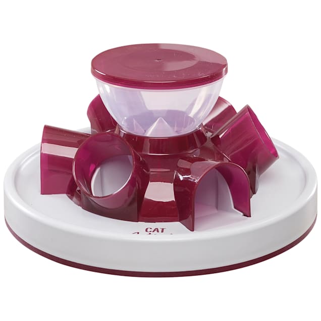 TRIXIE Tunnel Berry Red Cat Feeder, 5.5" H - Carousel image #1