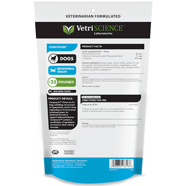 VetriScience Composure Calming Chews for Small Dogs 30 Count