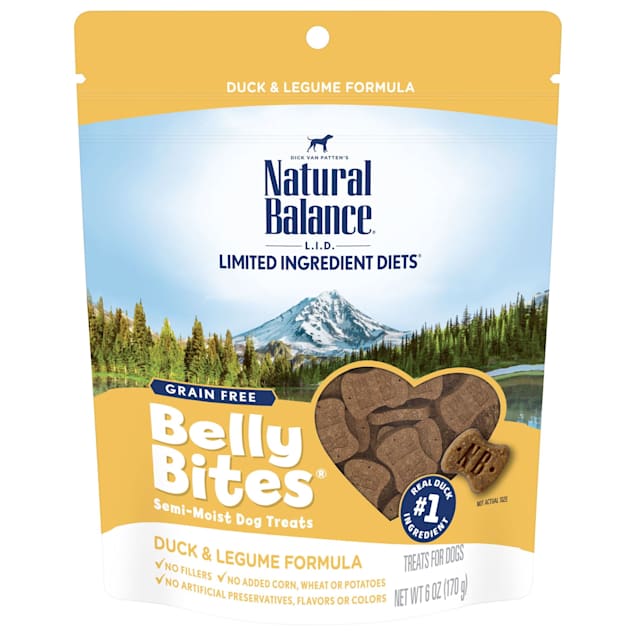 Natural Balance Belly Bites Grain Free Semi-Moist Duck & Legume Formula Dog Treats, 6 oz. - Carousel image #1