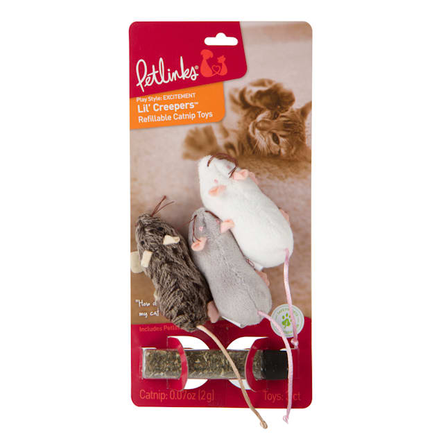 Petlinks Lil' Creepers with Catnip Cat Toys, Small, Pack of 3 - Carousel image #1