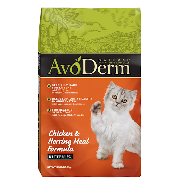 AvoDerm Natural Chicken & Herring Meal Kitten Dry Food, 3.5 lbs. - Carousel image #1