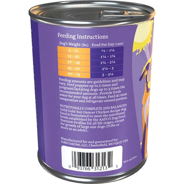 Solid Gold Sun Dancer 95 Chicken Grain Free Canned Dog Food 13 2 Oz Case Of 6 Petco