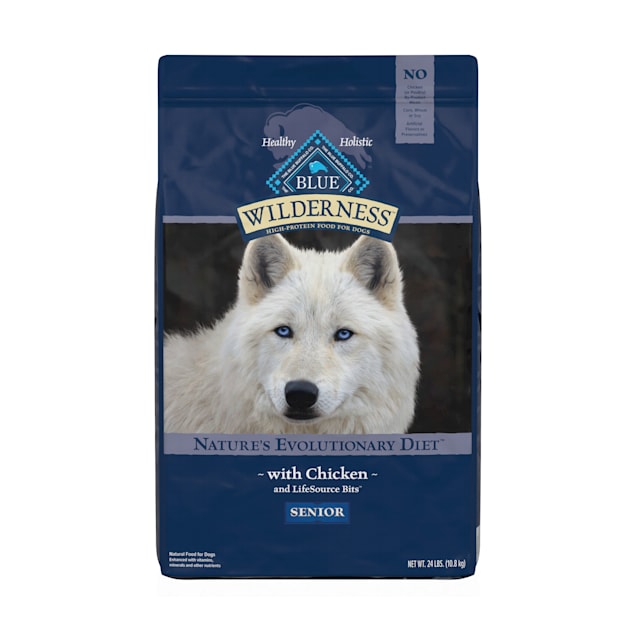 Blue Buffalo Wilderness Natural Senior High Protein Grain Free Chicken Dry Dog Food, 24 lbs. - Carousel image #1