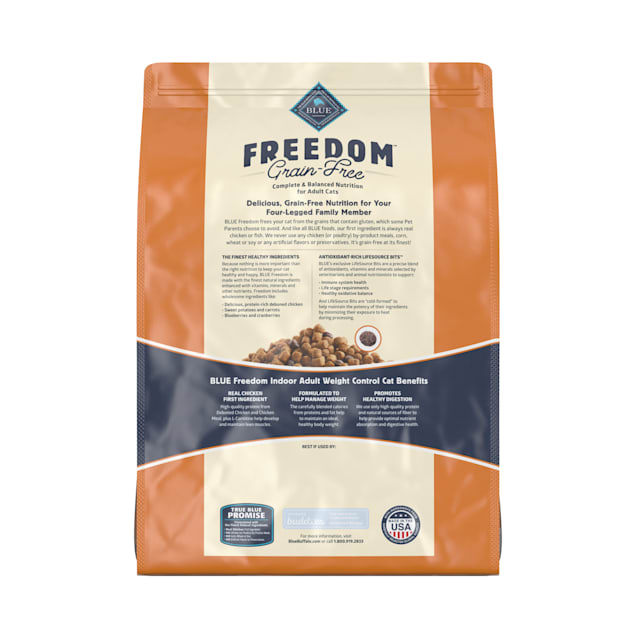 Blue Buffalo Blue Freedom Grain Free Indoor Weight Control Chicken Recipe Dry Cat Food 11 lbs