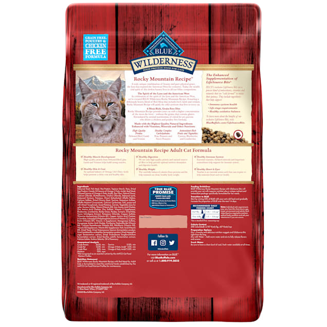 Blue Buffalo Blue Wilderness Rocky Mountain Recipe Adult Red Meat Dry Cat Food 10 lbs