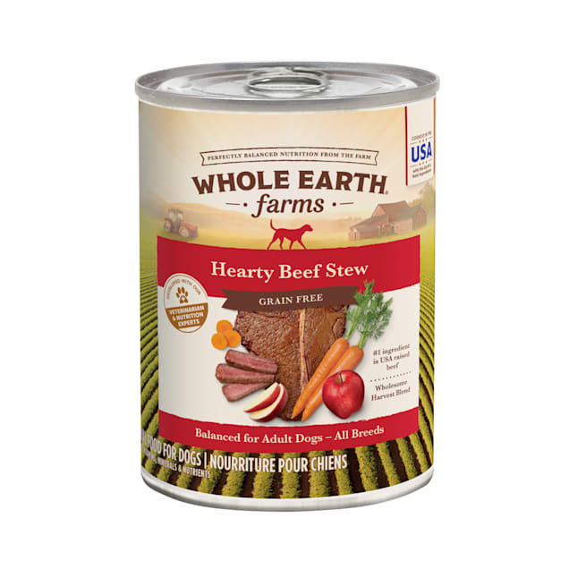 Whole Earth Farms Grain Free Hearty Beef Stew Canned Dog Food, 12.7 oz., Case of 12 - Carousel image #1