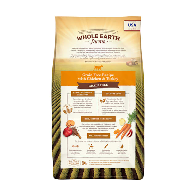 Whole earth farms grain free chicken turkey recipe dry dog food clearance