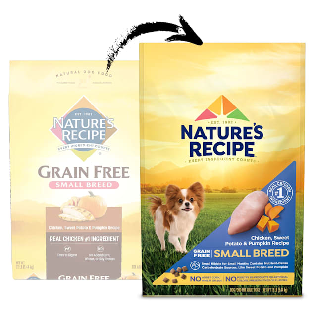 Nature s Recipe Grain Free Chicken Sweet Potato Pumpkin Small Breed Dog Food 12 lbs