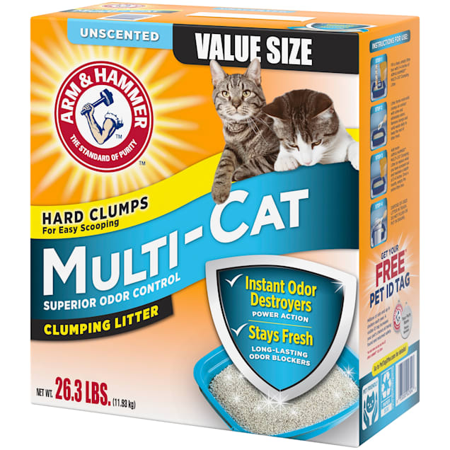 Arm Hammer Unscented Multi Cat Superior Odor Control Clumping Cat Litter 26 3 Lbs Petco