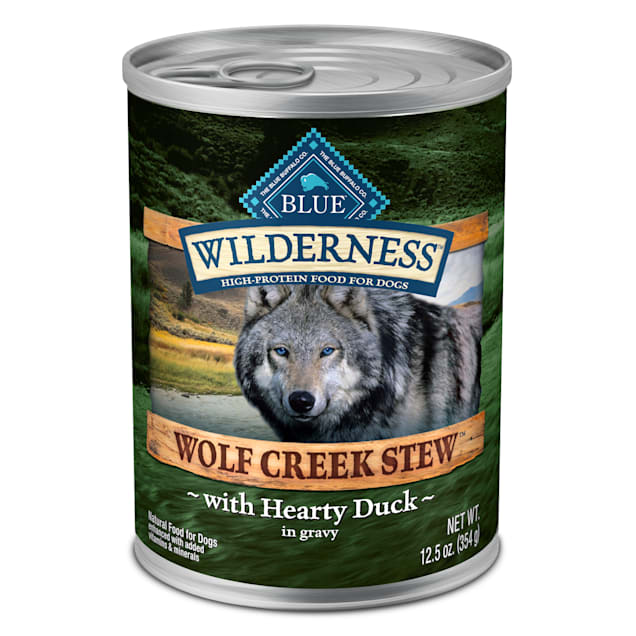 Blue Buffalo Blue Wilderness Wolf Creek Stew Hearty Duck Stew Wet Dog Food, 12.5 oz., Case of 12 - Carousel image #1