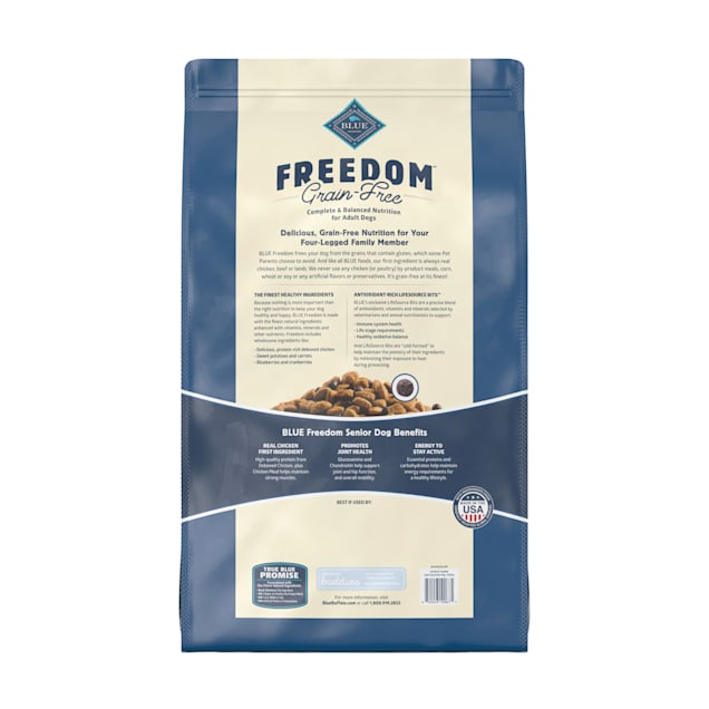 Blue freedom grain free senior dog food hotsell