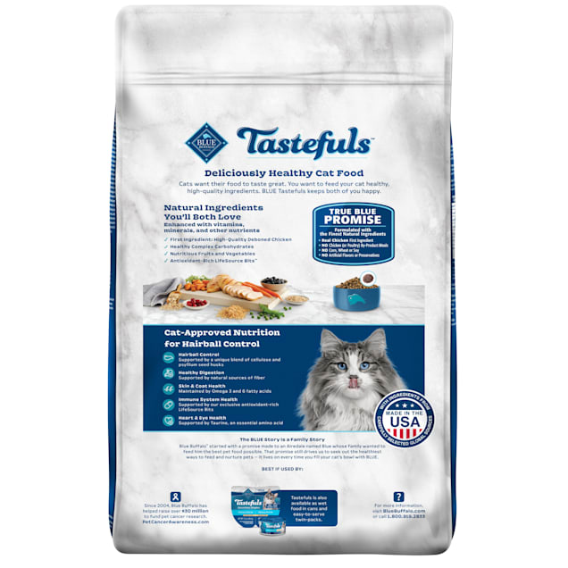 Blue Buffalo Tastefuls Hairball Control Chicken Rice Cat Food 15 lbs from Petco