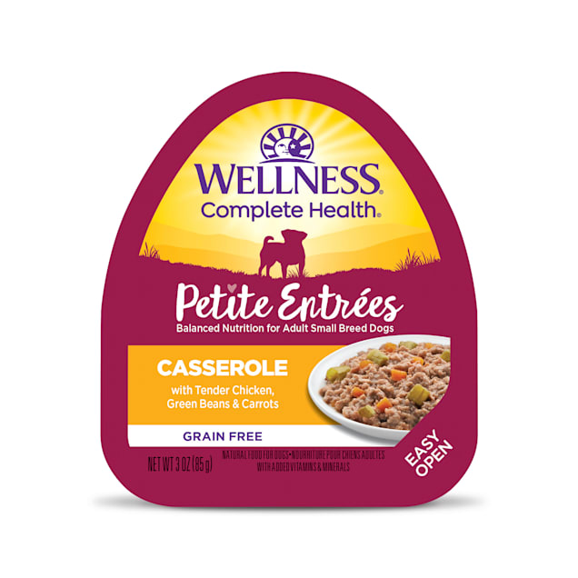 Wellness Petite Entrees Casserole Natural Grain Free Chicken, Green Beans & Carrots Recipe Wet Dog Food, 3 oz., Case of 12 - Carousel image #1