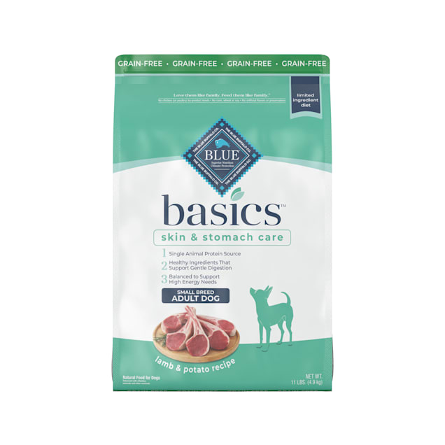 Blue Buffalo Blue Basics Skin & Stomach Care Natural Adult Grain Free Lamb & Potato Small Breed Dry Dog Food, 11 lbs. - Carousel image #1