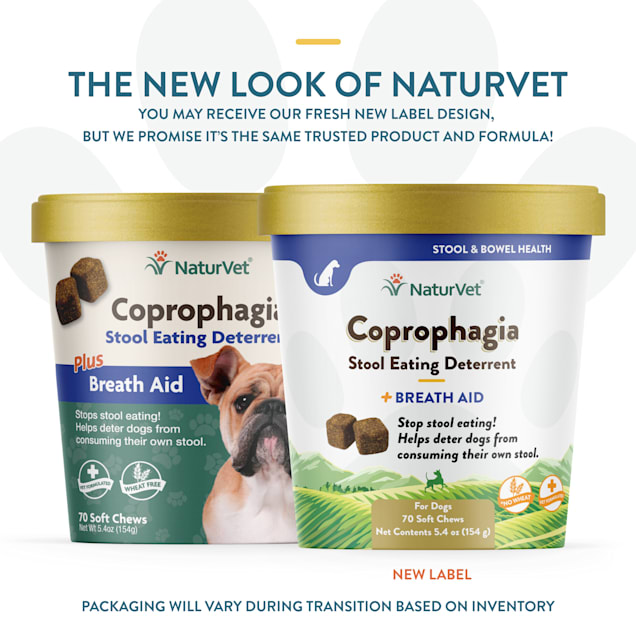 NaturVet Coprophagia Stool Eating Deterrent Dog Chews, 70 chews