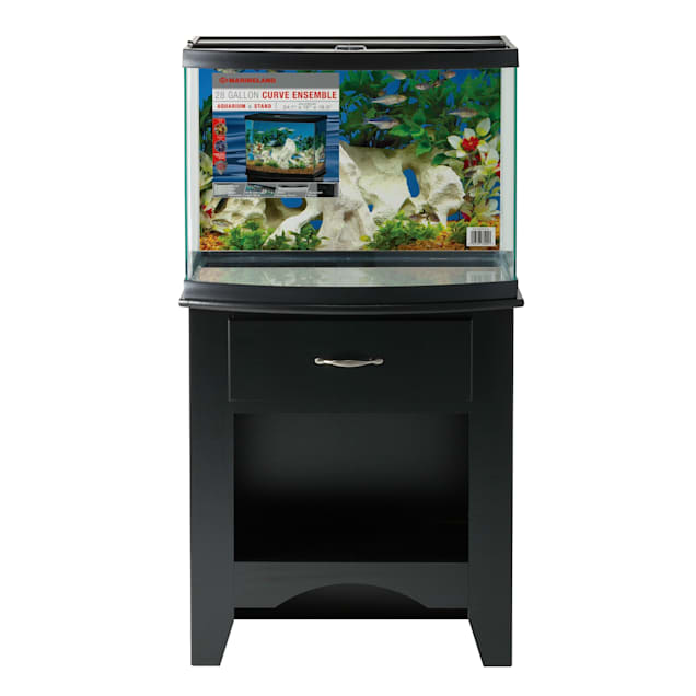 marineland 28 gallon curve ensemble aquarium stand 24 1 l x 15 w x 18 9 h