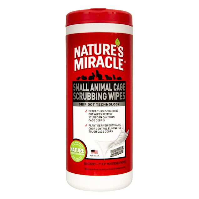 Nature's Miracle Small Animal Cage Scrubbing Wipes, 30 Count