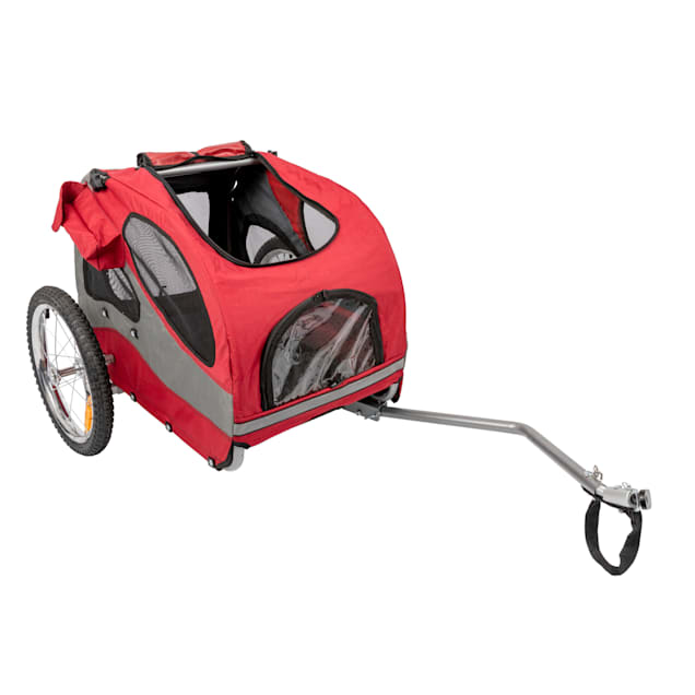 PetSafe Happy Ride Red Aluminum Dog Bicycle Trailer, Medium | Petco