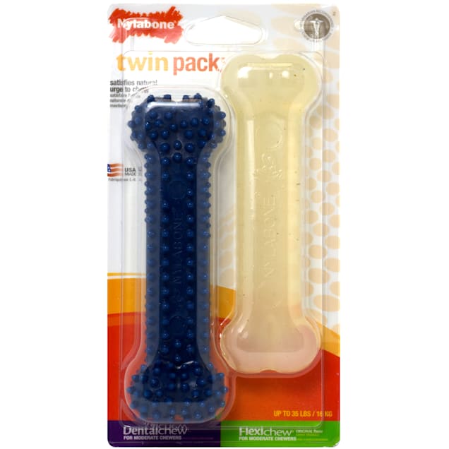 Nylabone Dental Chew and Flexi Chew Twin Pack, Medium - Carousel image #1