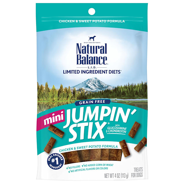 Natural Balance L.I.T. Limited Ingredient Treats Mini Jumpin Stix Chicken & Sweet Potato Dog Treats, 4 oz. - Carousel image #1