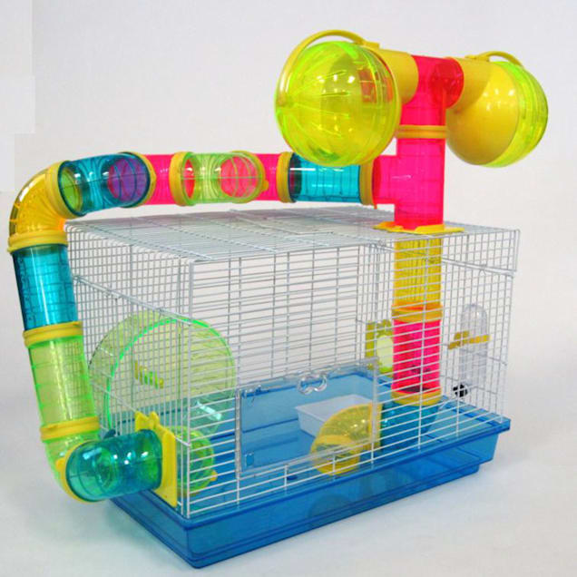 YML Blue Tubed Hamster Cage, 18.5" L X 12" W X 22.5" H - Carousel image #1