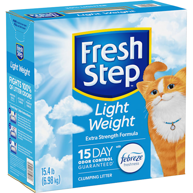 fresh step lightweight extreme scented clumping cat litter with the power of febreze 15 4 lbs