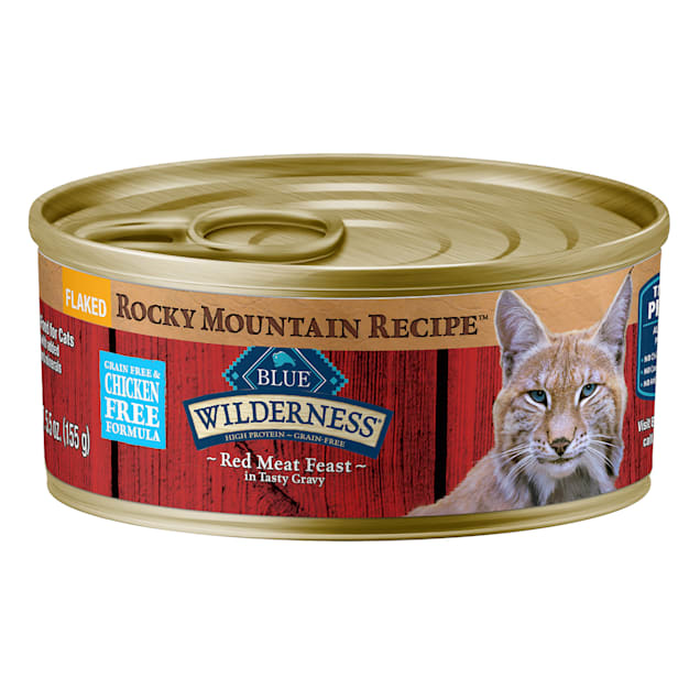 Blue Buffalo Blue Wilderness Rocky Mountain Recipe Adult Flaked Red Meat Feast Wet Cat Food, 5.5 oz., Case of 24 - Carousel image #1