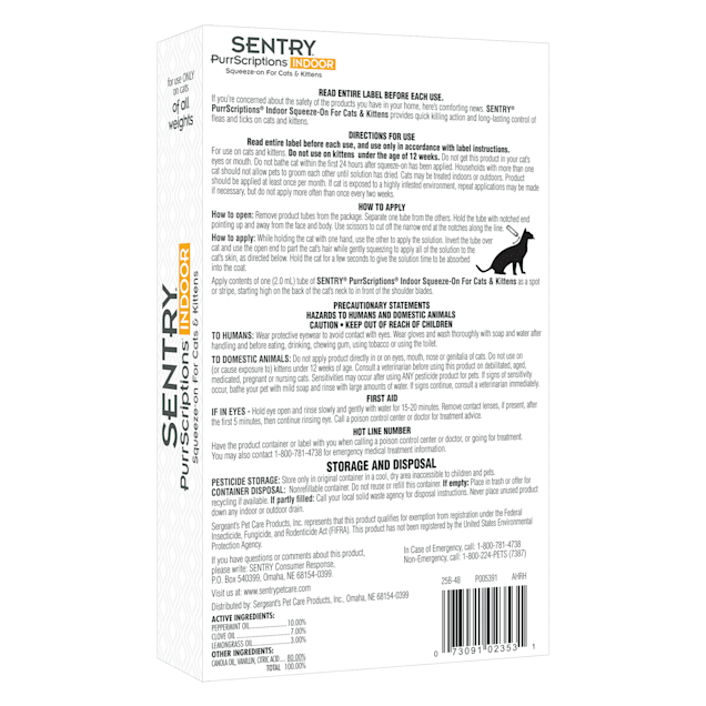 Sentry cat flea treatment hotsell