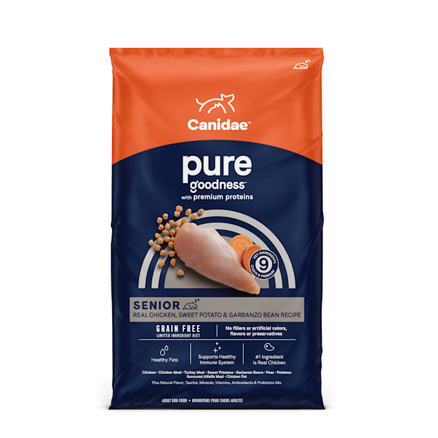 Canidae Pure Grain Free Limited Ingredient Senior Real Chicken Sweet Potato Garbanzo Bean Dry Dog Food 4 Lbs Petco